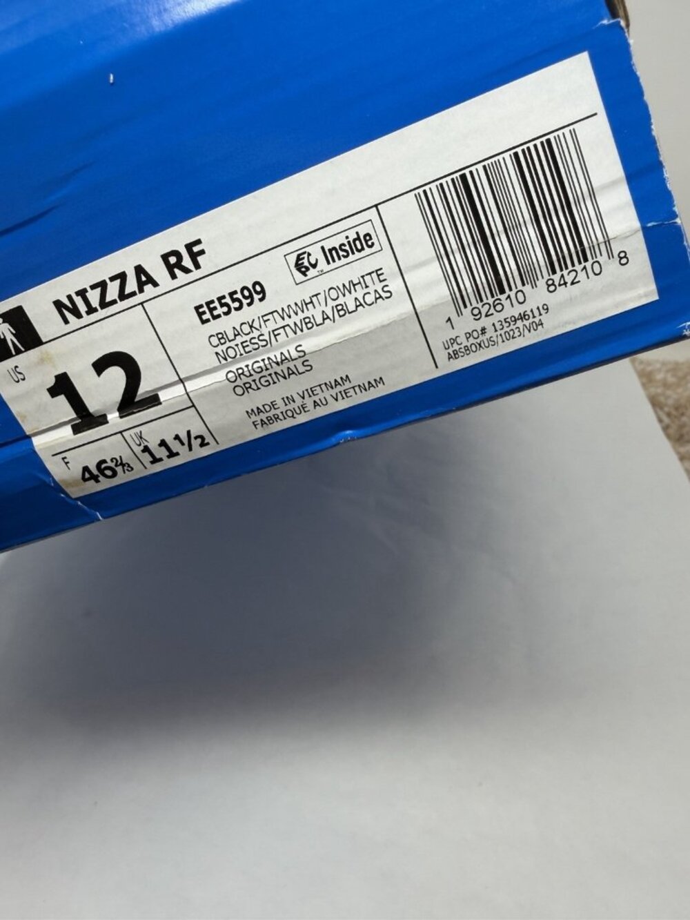 Adidas Originals Nizza RF Mens Sneakers Black White Canvas EE5599 Size 12 - Picture 7 of 7